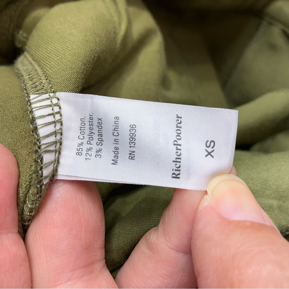 RicherPoorer rustic city short olive green women’s‎ size XS new with tags modern - Picture 12 of 12